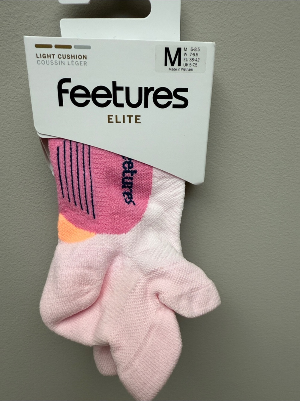 Feetures Elite Light Cushion Pink Women's Performance Socks